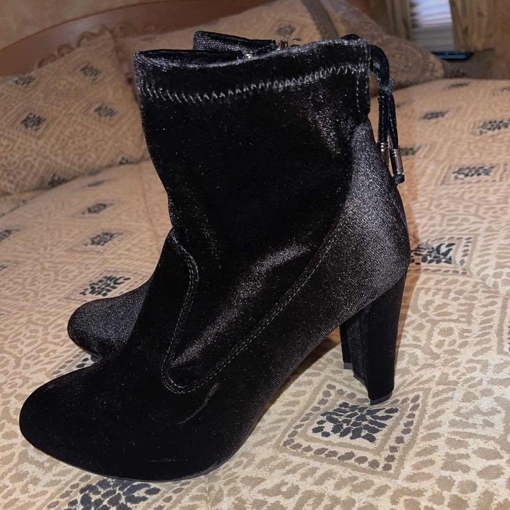 Black Velvet Booties - Picture 4 of 11